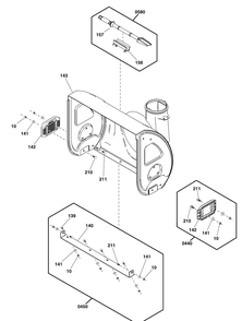 Auger Housing Group Diagram and Parts List for 1696610-03-1024 2019 Briggs and Stratton Snow Blower